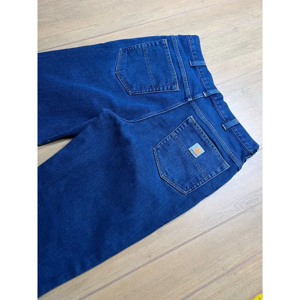 Vintage Carhartt Jeans Mens 34x32 Blue Denim Utility Work‎ Pants Modern Distress